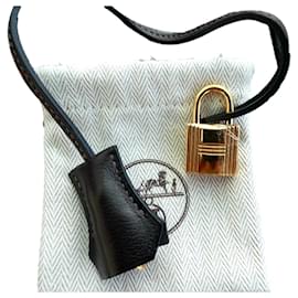 Hermès-bell, pull tab, new Hermès padlock for Kelly or Birkin handbag-Brown,Dark brown