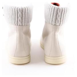 Loro Piana-Leather boots-Cream