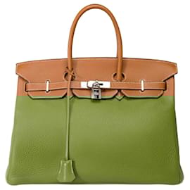 Hermès-Sac HERMES Birkin 35 en Cuir Doré - 101996-Doré