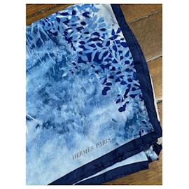 Hermès-HERMES  Scarves T.  Silk-Blue
