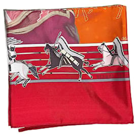 Hermès-HERMES Silk handkerchief T. Silk-Red
