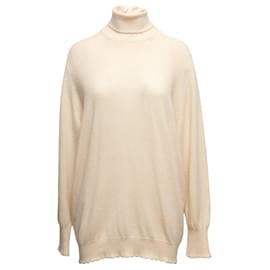 Chanel-Pull en cachemire crème Chanel col roulé taille US M/L-Écru