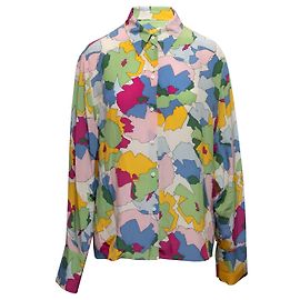 Louis Féraud Multicolor Louis Feraud Silk Abstract Print Button-Up Top Size FR 48 Multiple colors