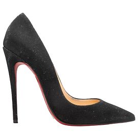 Black Christian Louboutin Glitter So Kate Pointed-Toe Pumps Size 37.5 Black