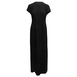 Schwarzes Giorgio Armani Maxikleid mit kurzen Ärmeln Größe IT 44 Schwarz