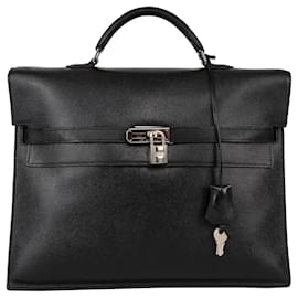 Hermès-Hermès Black Kelly Depeche 34 Handbag-Black