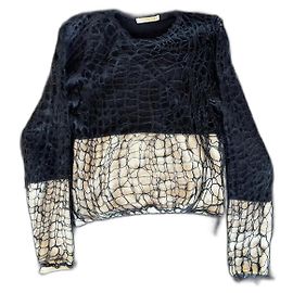 Strickpullover B/W aus Mohair von Balenciaga von Nicolas Ghesquière. Schwarz Weiß