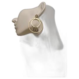 Dolce & Gabbana-DOLCE & GABBANA earrings in gold-plated steel with double gold circles-Golden