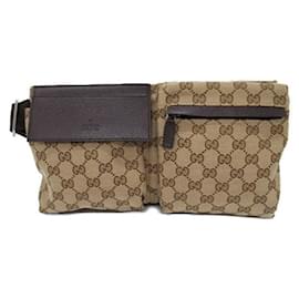 Gucci-Gucci GG Canvas Belt Bag Canvas Belt Bag 28566 in Very Good Condition-Brown