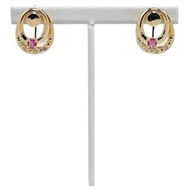 & Other Stories-LuxUness 18K Ruby Diamond Earrings  Metal Earrings in Excellent condition-Golden