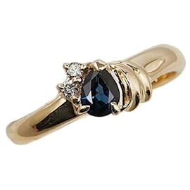 & Other Stories-LuxUness Sapphire Diamond Ring Metal Ring in Excellent condition-Golden