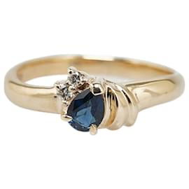 & Other Stories-LuxUness Sapphire Diamond Ring Metal Ring in Excellent condition-Golden