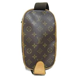 Louis Vuitton-Louis Vuitton Pochette Gange Canvas Belt Bag M51870 in Excellent condition-Brown