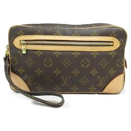 Louis Vuitton-Louis Vuitton Marly Dragonne Canvas Clutch Bag M51825 in Excellent condition-Brown