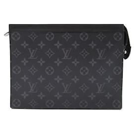 Louis Vuitton-Louis Vuitton Pochette Voyage MM Canvas Clutch Bag M61692 in Excellent condition-Black