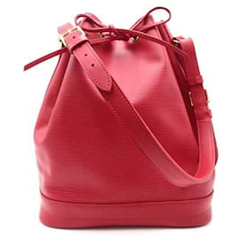 Louis Vuitton-Louis Vuitton Noe Leather Shoulder Bag M44007 in Excellent condition-Red