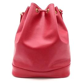 Louis Vuitton-Louis Vuitton Noe Leather Shoulder Bag M44007 in Excellent condition-Red