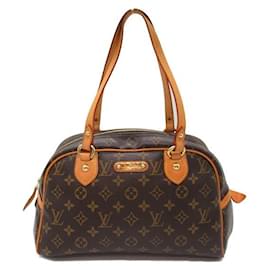 Louis Vuitton-Bolso de hombro de lona Louis Vuitton Montorgueil PM M95565 en muy buen estado-Castaño