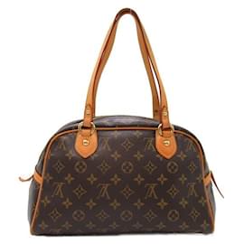 Louis Vuitton-Bolso de hombro de lona Louis Vuitton Montorgueil PM M95565 en muy buen estado-Castaño