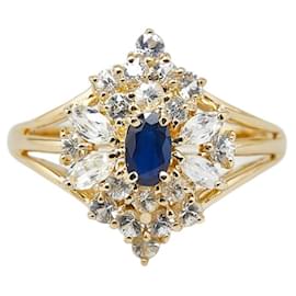 & Other Stories-LuxUness 18k Gold Sapphire Ring Metal Ring in Excellent condition-Golden