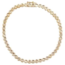 & Other Stories-LuxUness 18k Gold Diamond Tennis Bracelet Metal Bracelet in Excellent condition-Golden