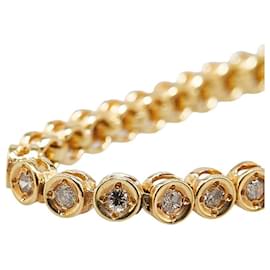 & Other Stories-LuxUness 18k Gold Diamond Tennis Bracelet Metal Bracelet in Excellent condition-Golden