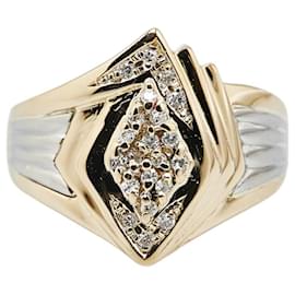 & Other Stories-K18YG Yellow Gold Pt900 Platinum Diamond Ring 12.5 in Excellent Condition-Golden