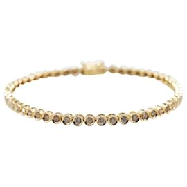 & Other Stories-LuxUness 18k Gold Diamond Tennis Bracelet Metal Bracelet in Excellent condition-Golden