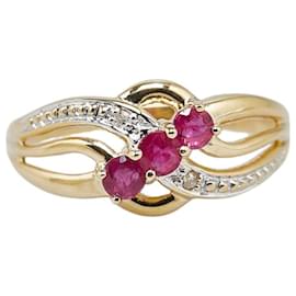 & Other Stories-LuxUness 18K Tourmaline Diamond Ring  Metal Ring in Excellent condition-Golden