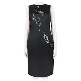 Alexander Mcqueen-Alexander McQueen Runway Collection Black Smoke Jacquard Dress-Black