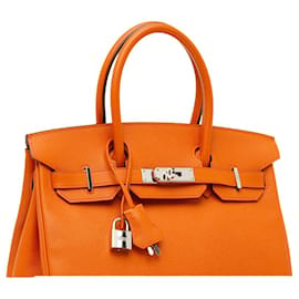 Hermès-Hermès Orange Epsom Birkin Retourne 30-Orange