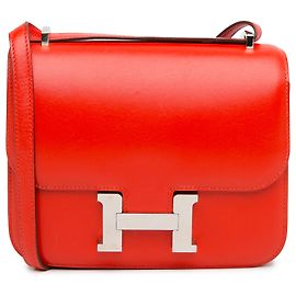 Hermès Rosso Mini Tadelakt Constance 18 Rosso