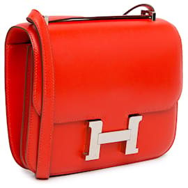 Hermès-Hermès Red Mini Tadelakt Constance 18-Red