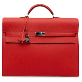 Hermès-Hermès Red Togo Kelly Depeches 38-Red
