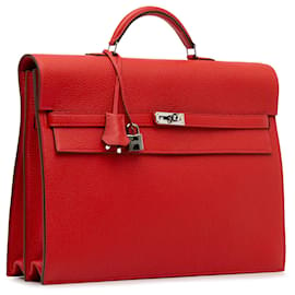 Hermès-Hermès Red Togo Kelly Depeches 38-Red