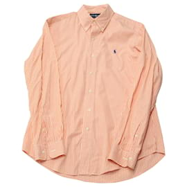 Ralph Lauren-Chemise Oxford à rayures ajustée Ralph Lauren en coton orange-Orange