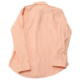 Ralph Lauren-Ralph Lauren Custom Fit Stripe Oxford Shirt in Orange Cotton-Orange