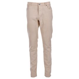 Brunello Cucinelli traditionelle Passform Hosen aus cremefarbener Baumwolle Weiß Roh