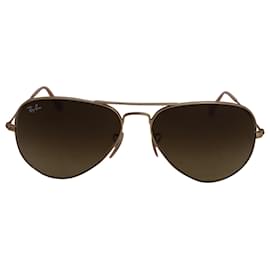 Ray-Ban-Ray Ban Aviator Sunglasses in Gold Metal-Golden