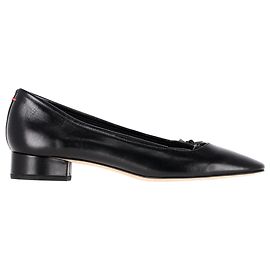 Aeyde Darya Ballerinas mit Gestapelter Sohle aus Schwarzem Leder Schwarz