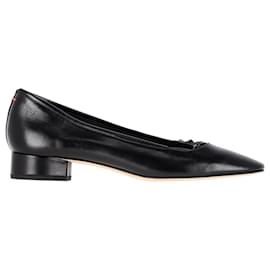 Aeyde-Aeyde Darya Stacked-Sole Ballerina Shoes in Black Leather-Black