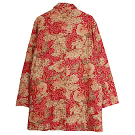 Louis Vuitton-Supreme Washed Work Trench Coat in Floral Print Cotton-Other,Python print