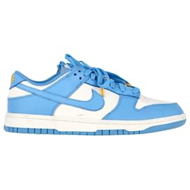 Autre Marque-Nike Dunk Low Sneakers in White and Blue Leather-Blue