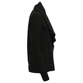 Lanvin-Lanvin Drape Detail Jacket in Black Wool -Black