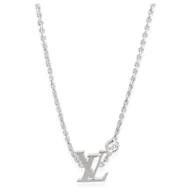 Louis Vuitton-Louis Vuitton Idylle Blossom Necklace in 18k White Gold 0.03 CTW-Silvery,Metallic