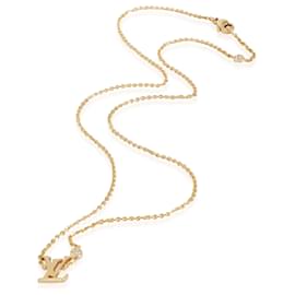 Louis Vuitton-Louis Vuitton Idylle Blossom Necklace in 18k Yellow Gold 0.03 CTW-Silvery,Metallic