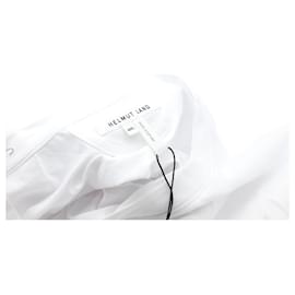 Helmut Lang-Helmut Lang Black Cut Hem T-Shirt in White Cotton-White