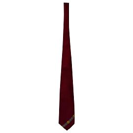 Corbata estampada Gianni Versace en seda roja Roja