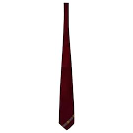 Gianni Versace Patterned Tie in Red Silk Red