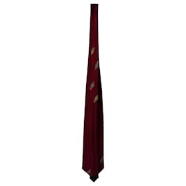 Versace-Gianni Versace Patterned Tie in Red Silk-Red